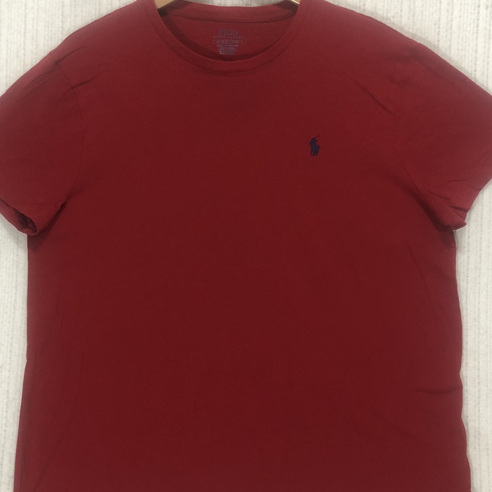 Polo Ralph Lauren Mens XL Custom Slim Fit Cotton T-Shirt Red Short Sleeve Pony